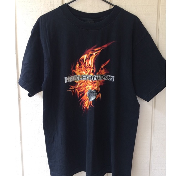 Harley Davidson Flaming Eagle Santa Barbara Tshirt - Picture 3 of 7